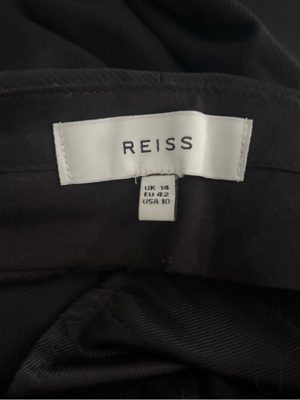 Reiss Women's Size 10 Black Naiya Tuxedo Trouser Pants - Picture 2 of 5